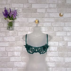 SHEIN Green Lingerie/Bra Roses
